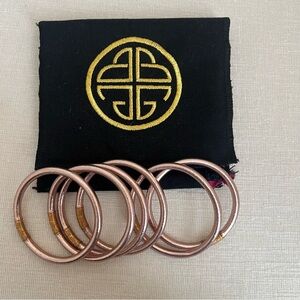 Budhagirl Champagne All-Weather Bangles- Set of 6 - Serenity Prayer